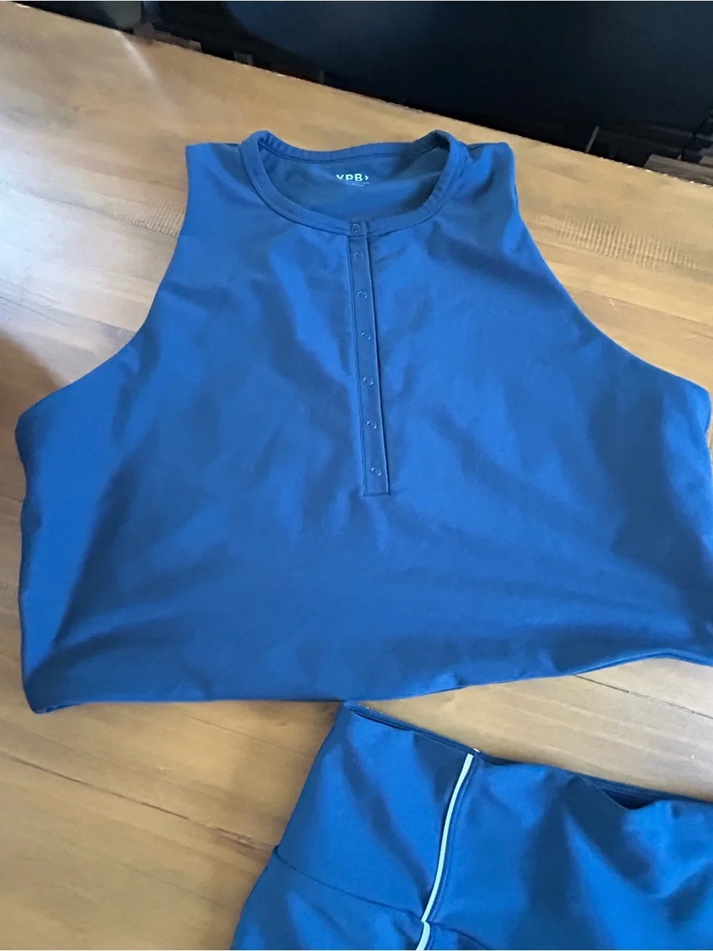 A&F YPB Matching Active Crop Top and Biker Shorts